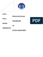 Name: Muhammad Hassaan Reg #: FA19-BEE-048 Section: 1A Submitted To: Sir Engr. Sabeeh Malik