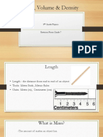 Mass, Volume & Density: 8 Grade Physics