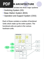 GSM Architecture: Switching System (SS) Base Station System (BSS) Operation and Support System (OSS)