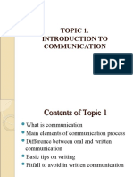 Topic 1 English Fro Comunication