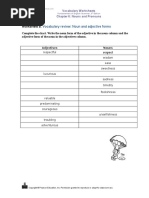 Worksheet 8.: Vocabulary Review: Noun and Adjective Forms