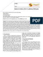 Concentration of Radon in Indoor Air in Lalibela, Ethiopia: Radiation Science and Technology