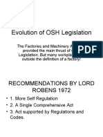 Evolution of OSH Legislation