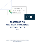 Procedimiento Certificación Equipos Sistemas Fotovoltaicos PDF