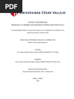 La Funcionalidad Familiar y La Adicción Al Internet en Las Estudiantes de Secundaria de Una Institución Educativa de Piura, 2018.