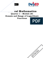 General Mathematics: Quarter 1 - Module 26: Domain and Range of Logarithmic Functions