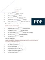 Form of Affirmative Sentences - Part 1: Put The Verbs Into The Correct Form