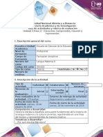 Guía de Actividades y Rúbrica de Evaluación - Paso 3-Ejecución Comprender, Resumir, Representar