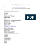 General Science Quiz - Multiple Choice Questions With Answers