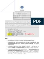 Continuous Evaluation - 1 Marks - 30 Marks Registration No Section