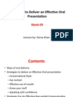 Strategies To Deliver An Effective Oral Presentation: Week-09