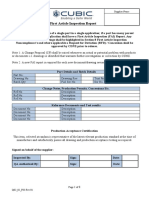 First Article Inspection Report: Purchase Order Number Supplier Name