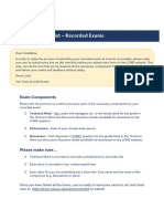 Candidate Checklist - Recorded Exams: Exam Components