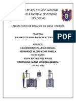 Balance de Masa en Un Reactor