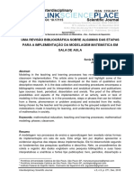 Uma Revisão Bibliográfica Sobre Algumas Das Etapas para A Implementação Da Modelagem Matemática em Sala de Aula