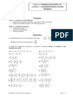 Ejercicios EJERCICIOS PRIMERA EVALUACIÓN PARA ALUMNOS CON MATEMATICAS DE 3º DE ESO PENDIENTE