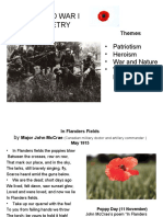 World War I Poetry: - Patriotism - Heroism - War and Nature - Visions and Dreams