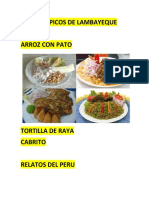 Platos Tipicos de Lambayeque