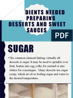 Ingredients Needed in Preparing Desserts and Sweet Sauces