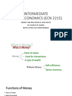 Intermediate Macroeconomics (Ecn 2215) : Money and Inflation Lecture Notes by Charles M. Banda Notes Extracted From Mankiw