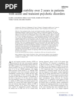 Diagnostic Stability Over 2 Years in Patients With Acute and Transient Psychotic Disorders