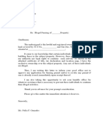 Draft Letter Carmona Property