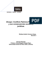 Ensayo: Conflicto Patricios-Plebeyos y Sus Consecuencias Sociales y Jurídicas.