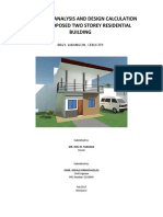 Structural Analysis and Design Calculation of The Proposed Two Storey Residential Building