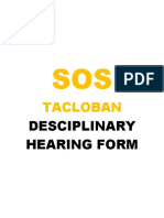 Disciplinary Hearing Form