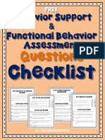 Behavior Support & Functional Behavior Assessment: Questions