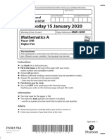 Jan 2020 4MA1 2HR Exam