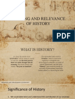 Meaning and Relevance of History