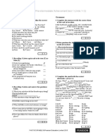 Pre-Intermediate Achievement Test 1 (Units 1-3) : Listening Grammar