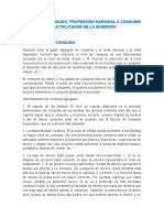 Función Consumo, Propensión Marginal A Consumir y Multiplicador de La Inversión-T4