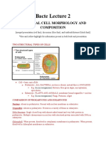 Bacte Lecture 2: Bacterial Cell Morphology and Composition