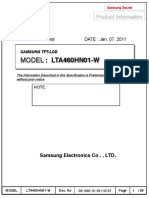 MODEL: LTA460HN01-W: Product Information