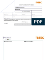 Assignment 1 Front Sheet: Qualification BTEC Level 5 HND Diploma in Business