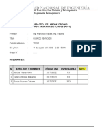 Informe de Laboratorio N°3 de MECANICA DE FLUIDOS (CUBA DE REYNOLDS)