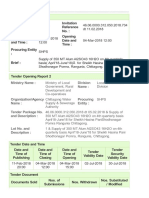 Tender Opening Report 2: Ministry Name: Division Name