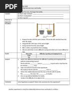 Procedure: Mass of Tin Difficulty in Pushing and Stopping The Tin