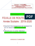 Chnoqiue LA CLASSE #09-FEUILLE DE ROUTE 5°AP - 2019-2020 - VERSION DU 27 JANVIER 2020