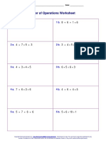 Order of Operations Worksheet: Name: - Date