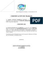 Certificación de Trabajo