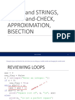 Loops and Strings, GUESS-and-CHECK, Approximation, Bisection