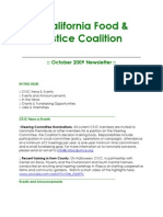 October 2009 California Food and Justice Coalition Newsletter