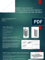 Mid Term Assignment: Analysis of Structural System in The Building Project Chosen Building-Kohinoor Square