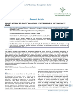 Research Article: Correlates of Students' Academic Performance in Intermediate Level