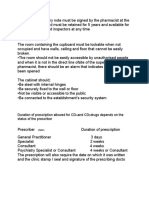 Duration of Prescription Allowed For CD and CD Drugs Depends On The Status of The Prescriber