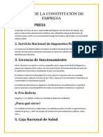 Constitución de Empresa