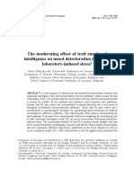 The Moderating Effect of Trait Emotional Intelligence On Mood Deterioration Following Laboratory-Induced Stress